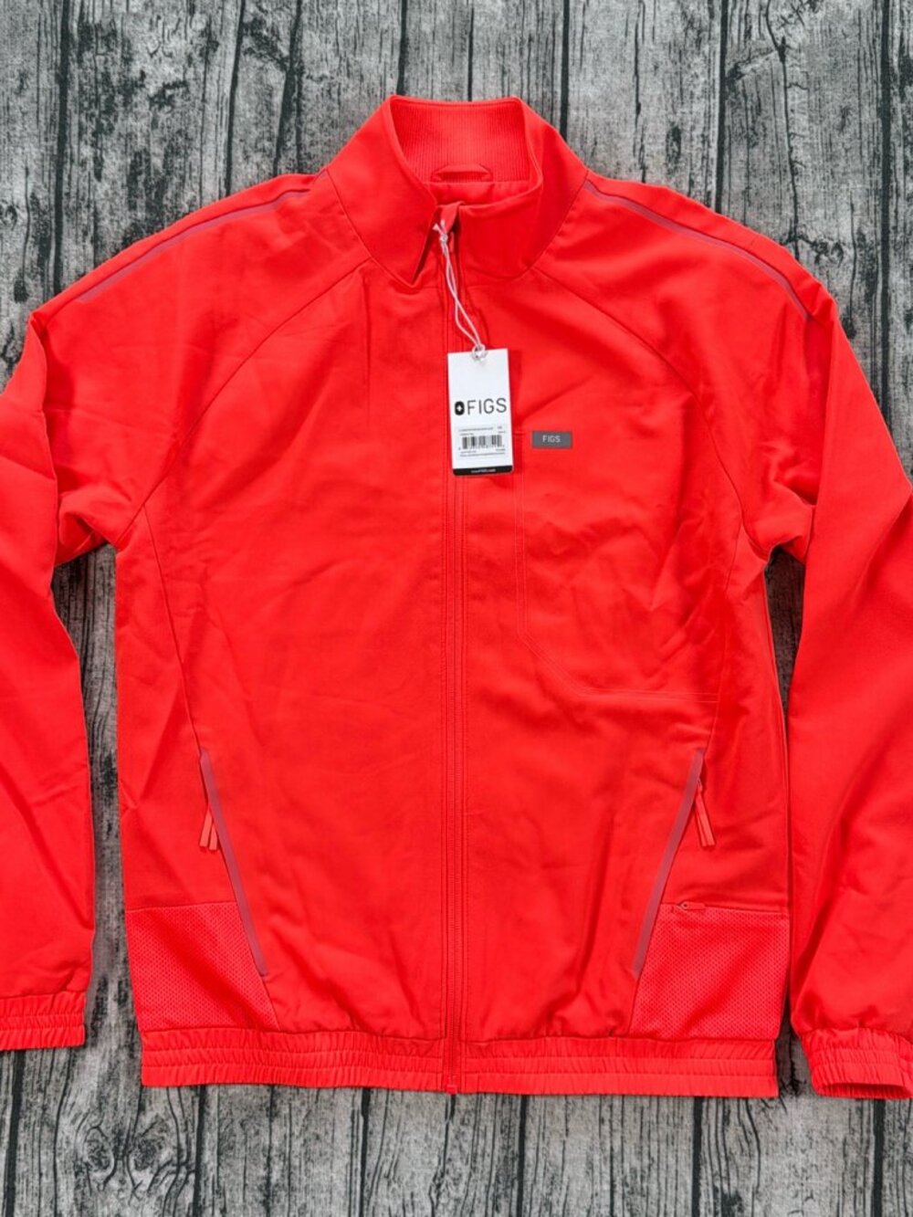 FIGS Cobaki Performance Scrub Jacket Mens XS Red Coral Full Zip NWT